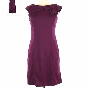 Studio I Plum Purple Sleeveless Dress Shoulder Bow Detail Women's Size 6 EUC